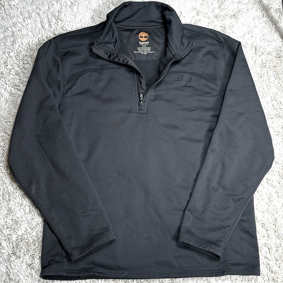 Timberland Men's 1/4 Zip Fleece Lined Pullover, Black, Size Medium - Picture 1 of 6